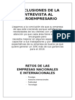 Conclusiones de La Entrevista Al Microempresario