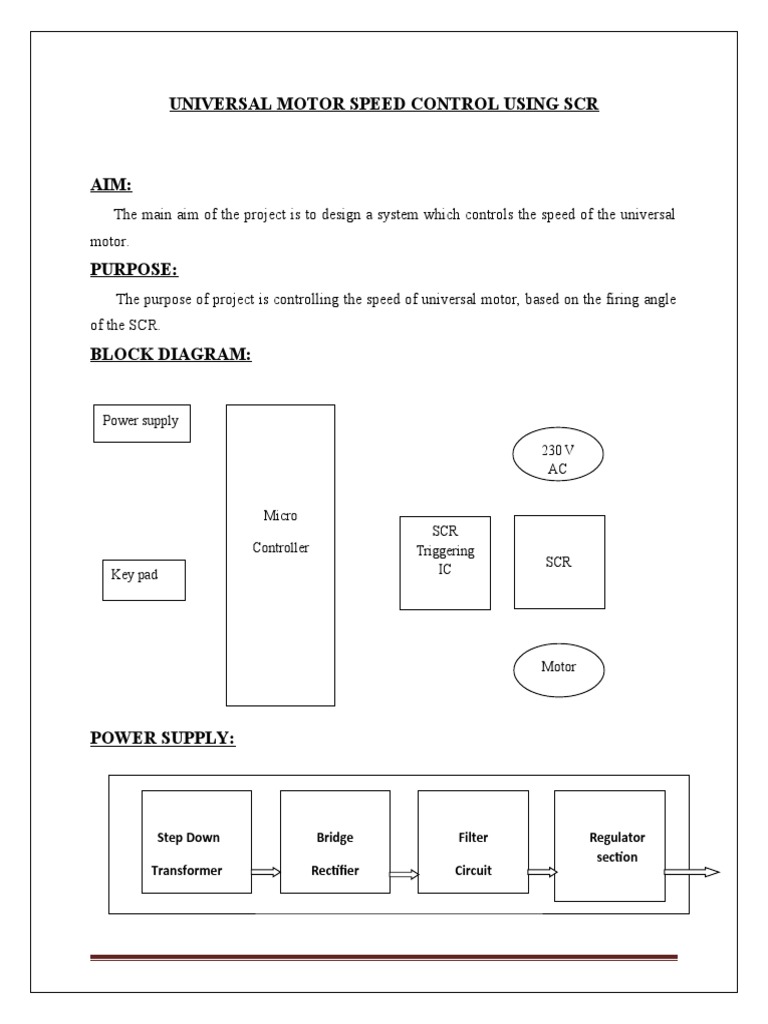 5.universal Motor Speed Control Using SCR PDF Electric Motor
