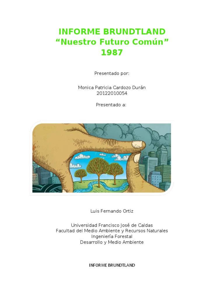 Informe Brundtland | PDF | Desarrollo sostenible | Sustentabilidad