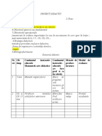 Structura proiect didactic