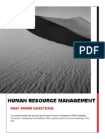 Human Resource Management: Past Paper Questions