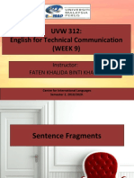 UVW 312: English For Technical Communication (WEEK 9) : Instructor: Faten Khalida Binti Khalid