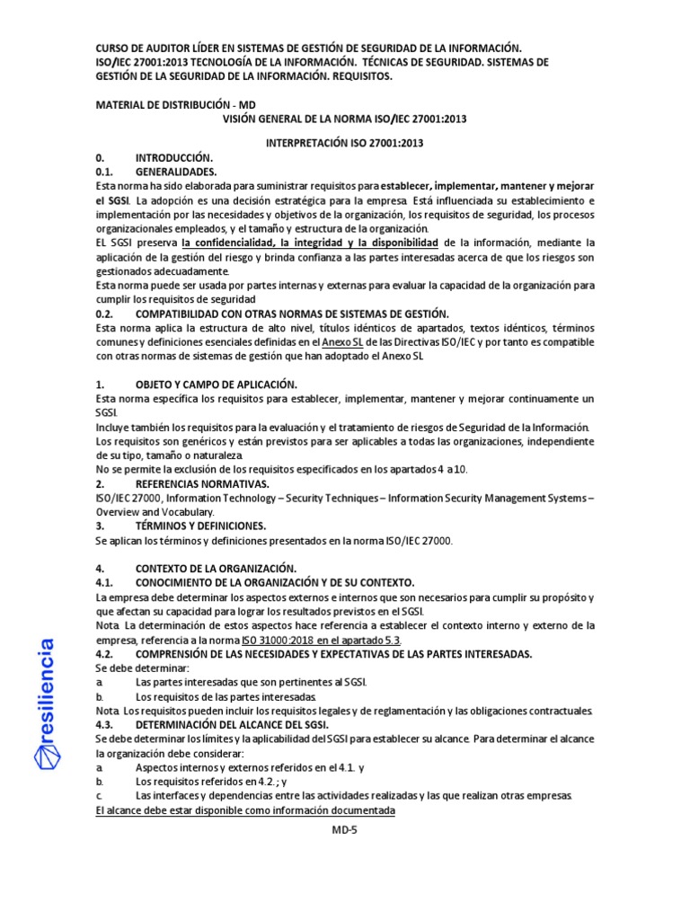 Iso 27001 Al Resumen Norma Iso 27001 | PDF | Seguridad de información ...
