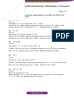 NCERT Solution For Cbse Class 9 Maths Chapter 2 Polynomials PDF