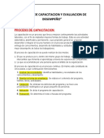 Proceso de Capacitacion y Evaluacion de Desempeño