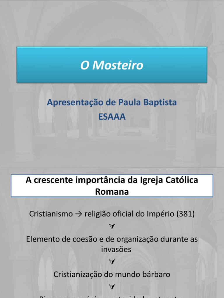 Importância dos Mosteiros na Idade Média | PDF | Idade Média | Religião ...