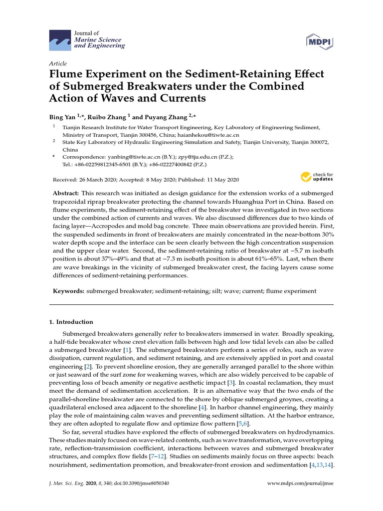 Flume Experiment On The SedimentRetaining Effect PDF PDF