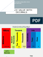 LO: To Find The Value of Numbers Using Place Value Chart With Decimals