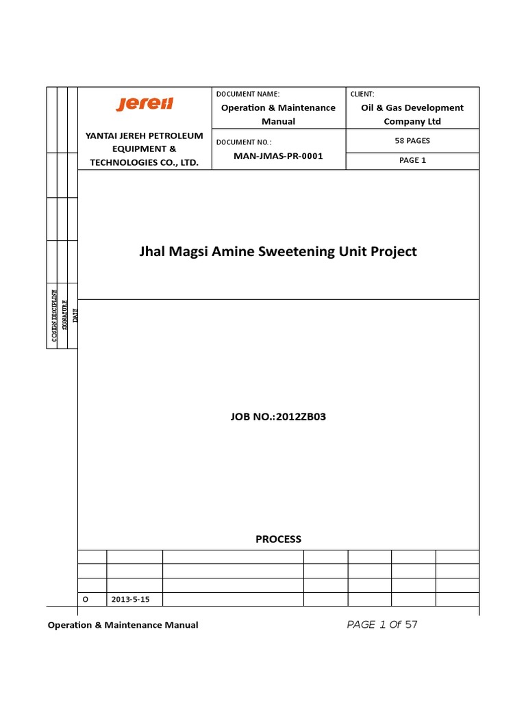 Amine Sweetening Unit Manual | PDF | Heat Exchanger | Chemical Engineering