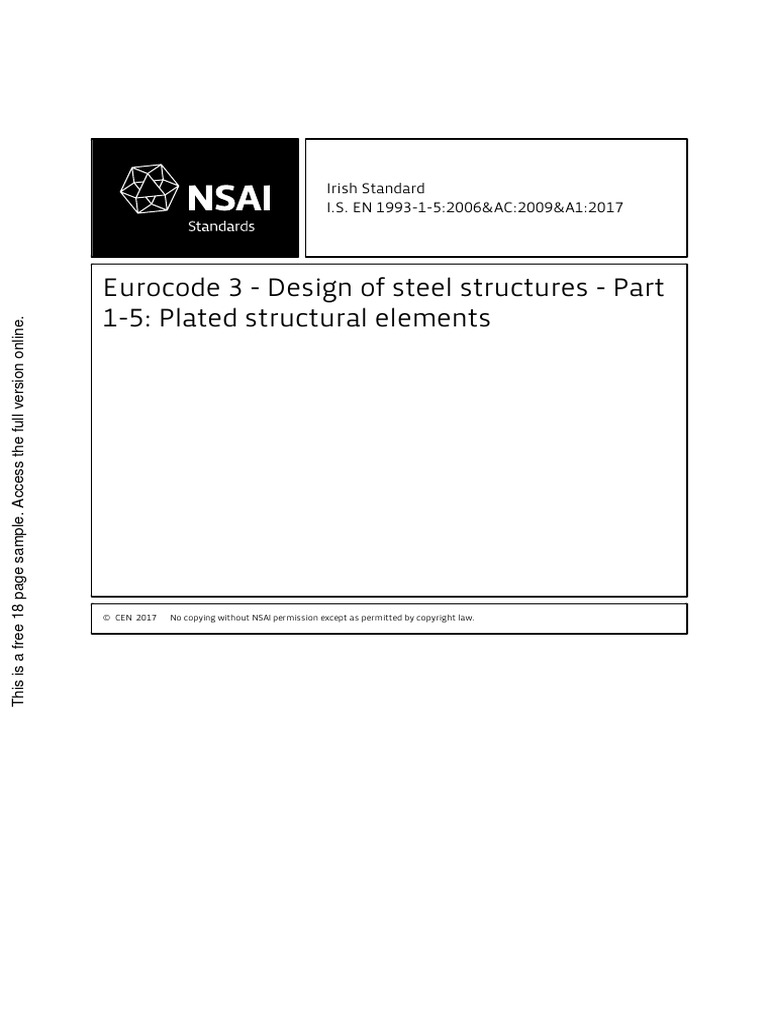 Eurocode 3 - Design of Steel Structures - Part 1-5: Plated Structural ...