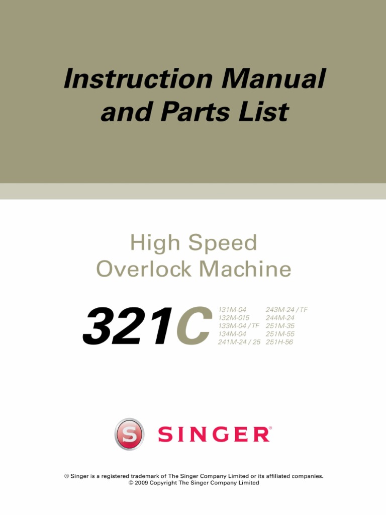 Manual Singer 321c - 131m04 PDF | PDF | Sewing Machine