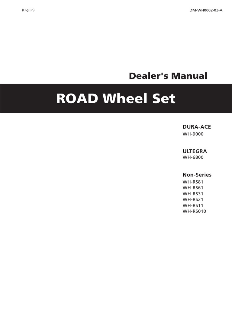 ROAD Wheel Set: Dealer's Manual | PDF | Nut (Hardware) | Tire