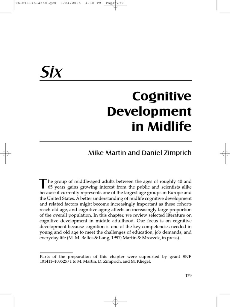Midlife Cognitive Development Insights | PDF | Factor Analysis ...