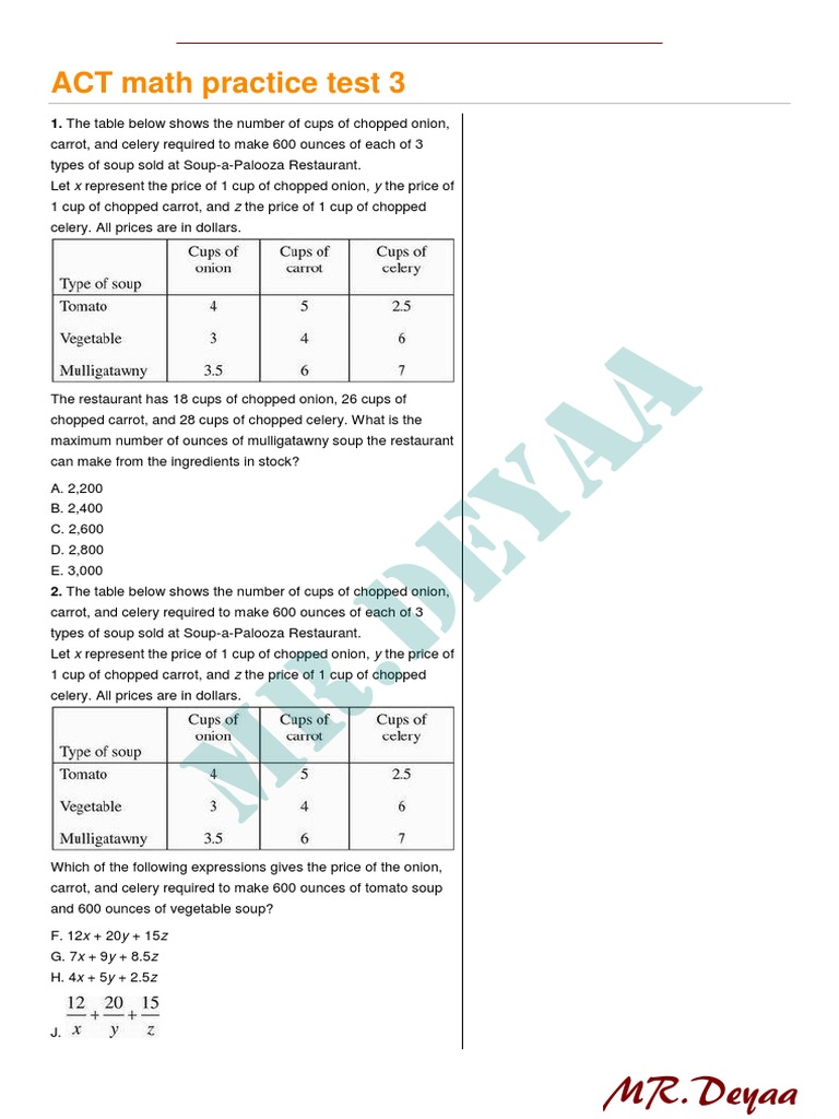 Math Test 3 | PDF | Multiplication | Exponentiation