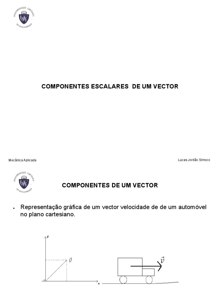 Aula 5. Componentes de Um Vector | PDF | Vetor euclidiano | Álgebra ...