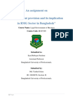 Employment Provision and Its Implication in RMG Sector in Bangladesh