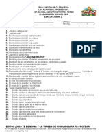 EVALUACION DE CATEQUESIS N° 2