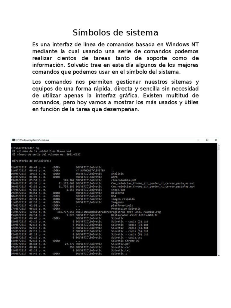 Comandos Útiles del Símbolo del Sistema | PDF