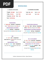 Workshop 1 - Reported Speech - Present Perfect and Continuous and Future Tenses