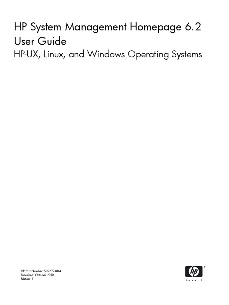 HP System Management Homepage 6.2 User Guide: HP-UX, Linux, and Windows ...