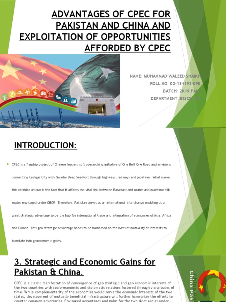 Advantages of Cpec For Pakistan and China and Exploitation of ...