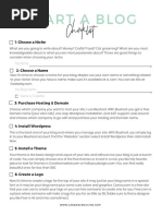 Start A Blog: Checklist