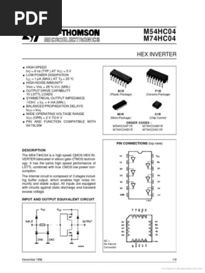 Not 7404 Pdf Logic Gate Cmos