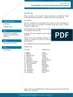 Scrambled Countries Interactive Worksheet: Activity Type