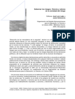 1.-Jose Luis Lujan y Javier Echeverria. Gobernar Los Riesgos. Ciencias y Valores en La Sociedad Del Riesgo.