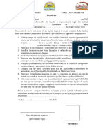 Acta de Compromiso para Los Padres de Familia