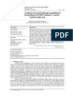 Cognitive Perceptions of Second Language Acquisition in Chinese Undergraduate ESL/EFL Students: A Mixed Methods Approach