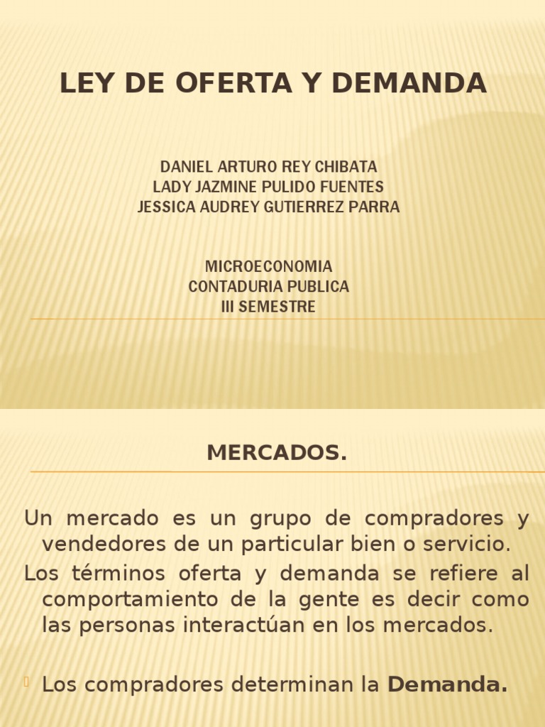 Ley de Oferta y Demanda en Mercados | PDF | Oferta (economía) | Oferta ...