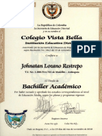 Diploma de bachiller - Johnatan