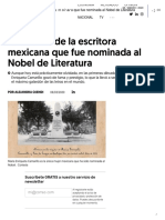 La Historia de La Escritora Mexicana Que Fue Nominada Al Nobel de Literatura