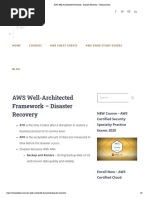 AWS Well-Architected Framework - Disaster Recovery - Tutorials Dojo