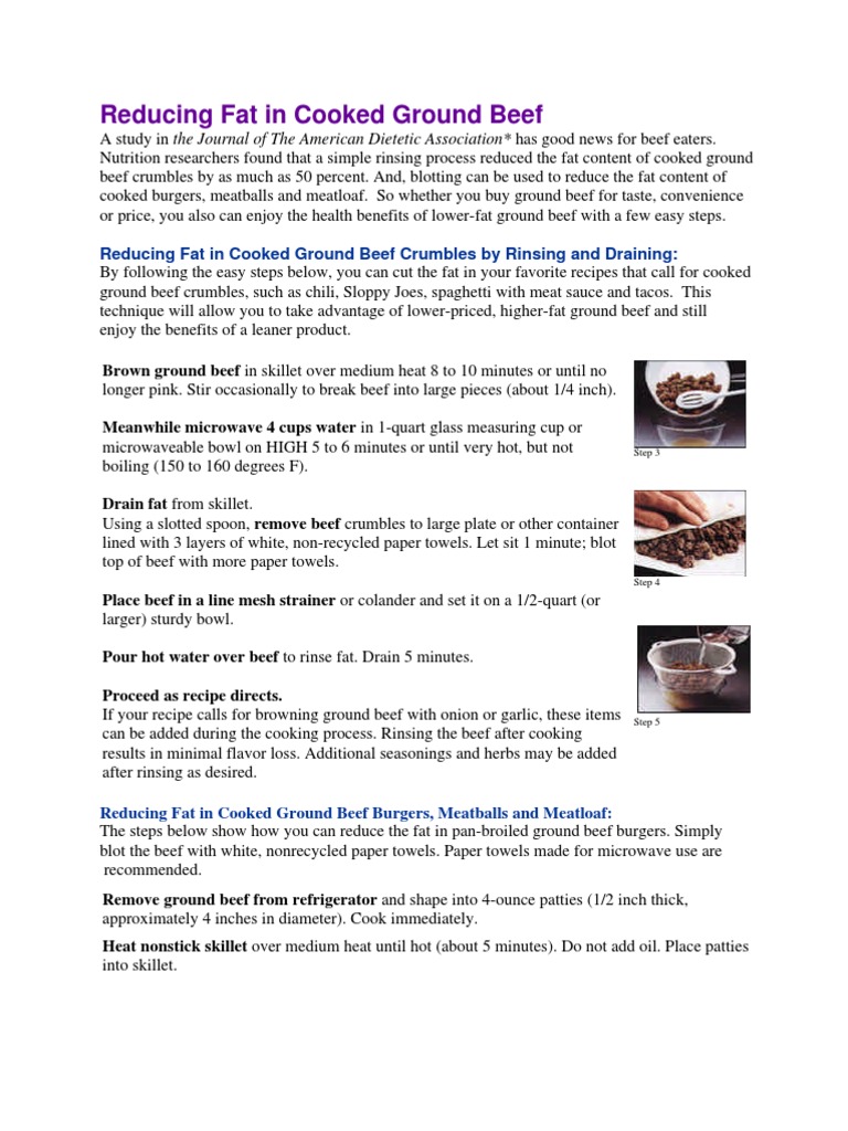 Reducing Fat in Cooked Ground Beef | PDF | Ground Beef | Beef