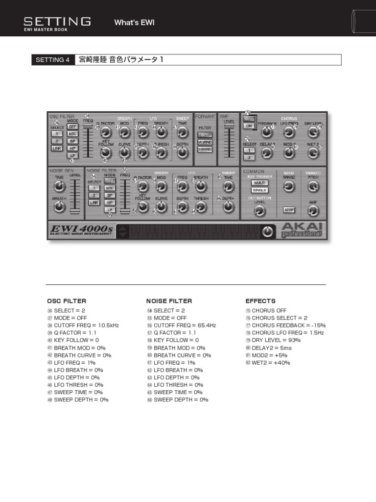 EWI Master Book: Sound Settings Guide | PDF