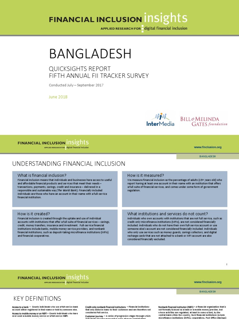 Bangladesh Financial Inclusion Survey 2017 | PDF | Microfinance ...