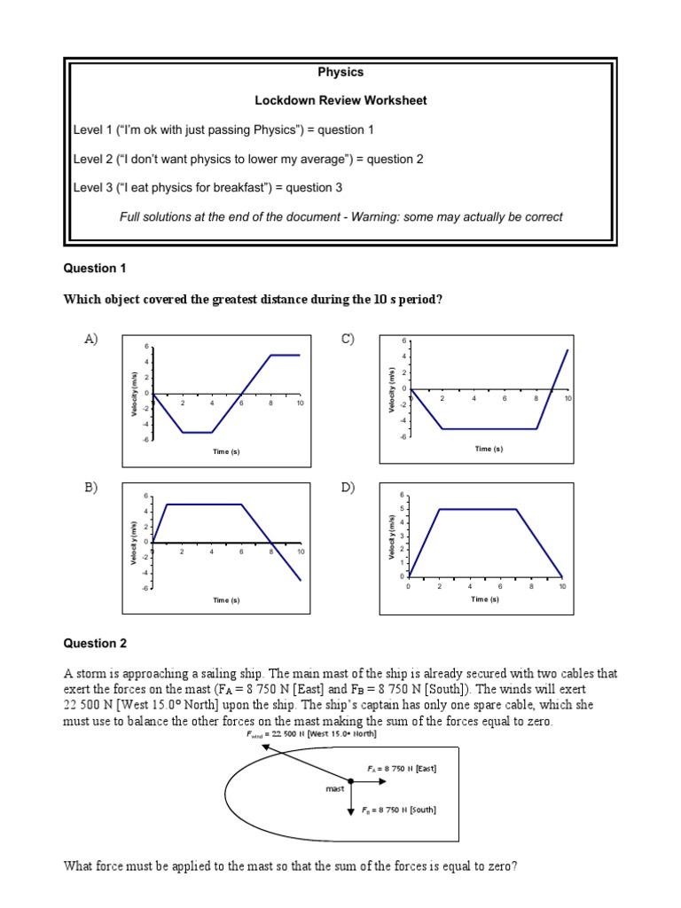 Mechanics - Basic Kinematics Review6 | PDF | Force | Trigonometric ...