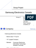 Samsung Electronics Canada: Group Project