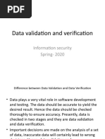 Data Validation and Verification: Information Security Spring-2020