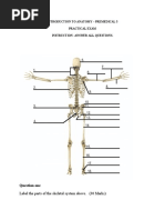 Introduction To Anatomy - Premedical 3 Practical Exam Instruction-Answer All Questions