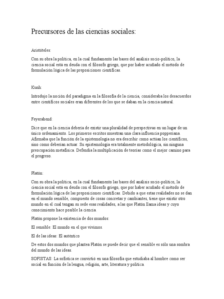 Precursores de Las Ciencias Sociales PDF Emile
