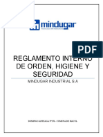 Reglamento interno MINDUGAR