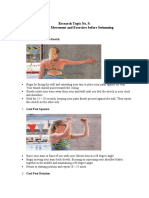 Research Topic No. 5: Warm-Up Movement and Exercises Before Swimming