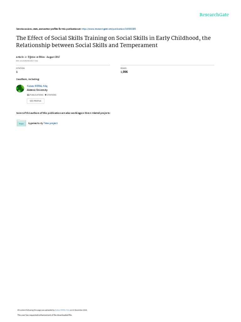 The Effect of Social Skills Training On Social Ski | PDF | Temperament ...