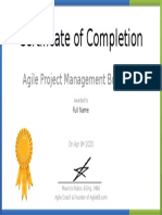 Certificate of Completion - Agile Bootcampv2
