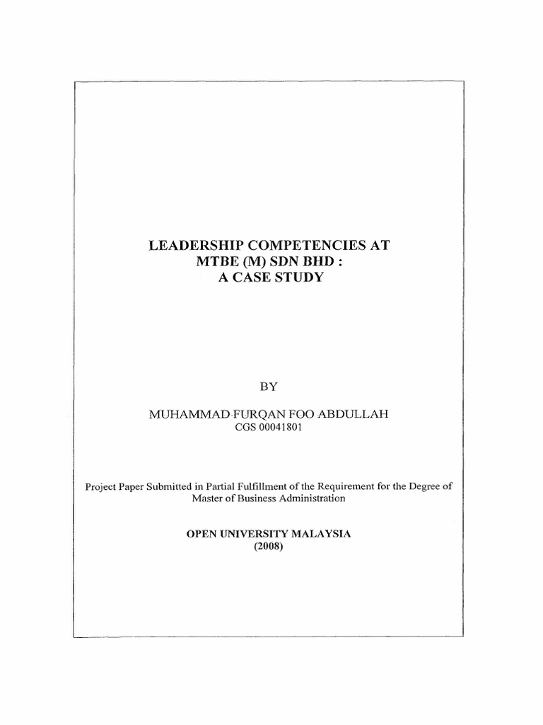 Leadership Competencies at MTBE (M) | PDF | Competence (Human Resources ...