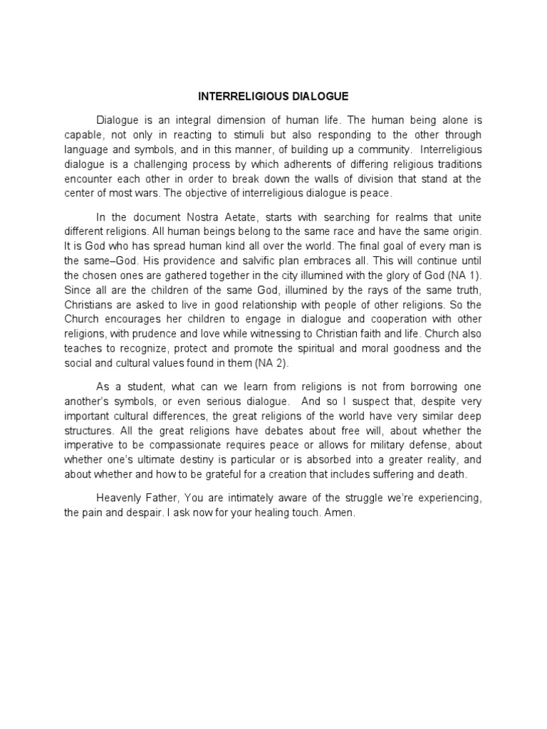 Interreligious Dialogue for Peace | PDF