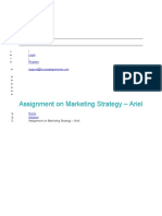 Assignment On Marketing Strategy - Ariel: Login Register